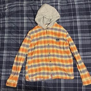 Quicksilver flannel hoodie size kids xl